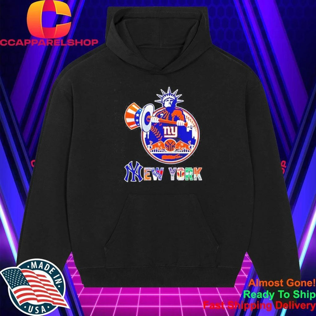 NY Yankees Mets Knicks Rangers Statue of Liberty logo Shirt