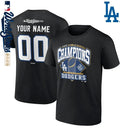 Los Angeles Dodgers 2025 World Series Champions Custom Name & Number T-Shirt