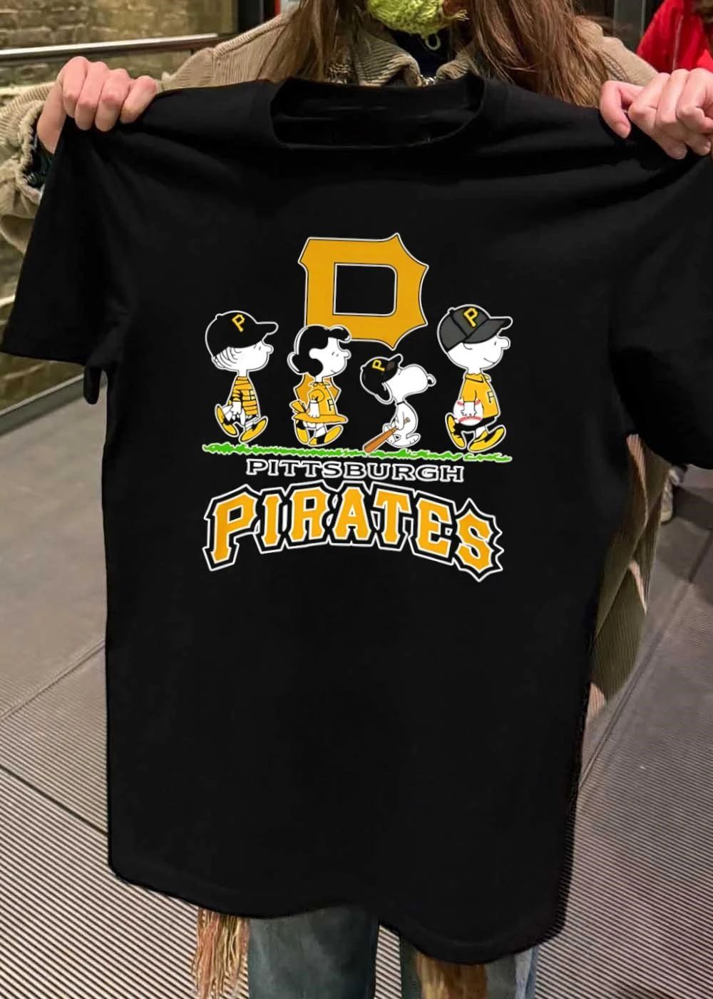 Peanuts Gang Walking Pittsburgh Pirates T-Shirt
