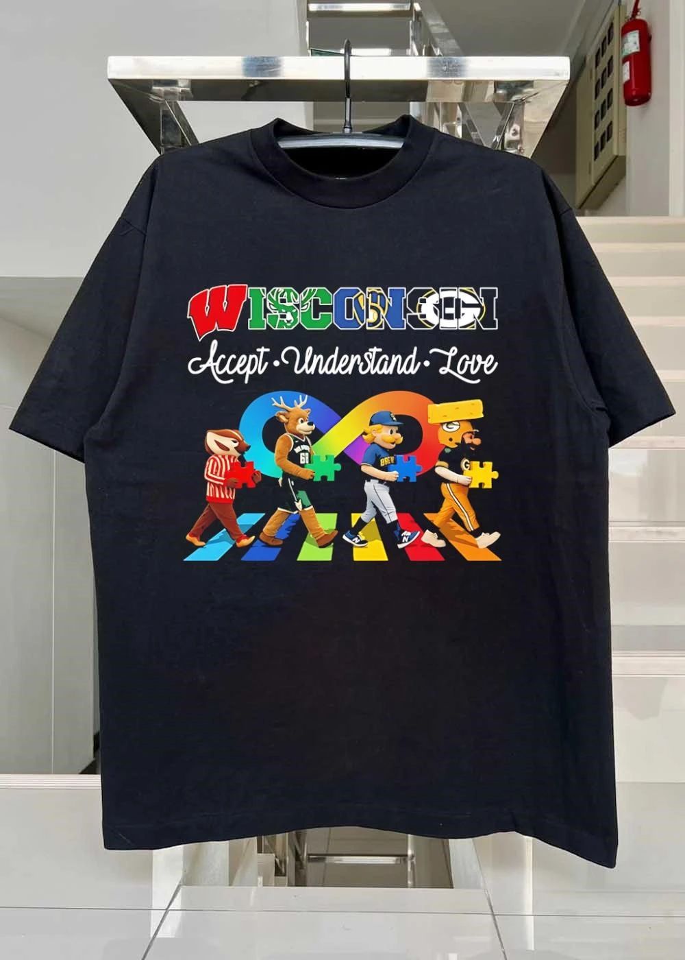Accept Understand Love Wisconsin Badgers Bucks Brewers Packers Shirt