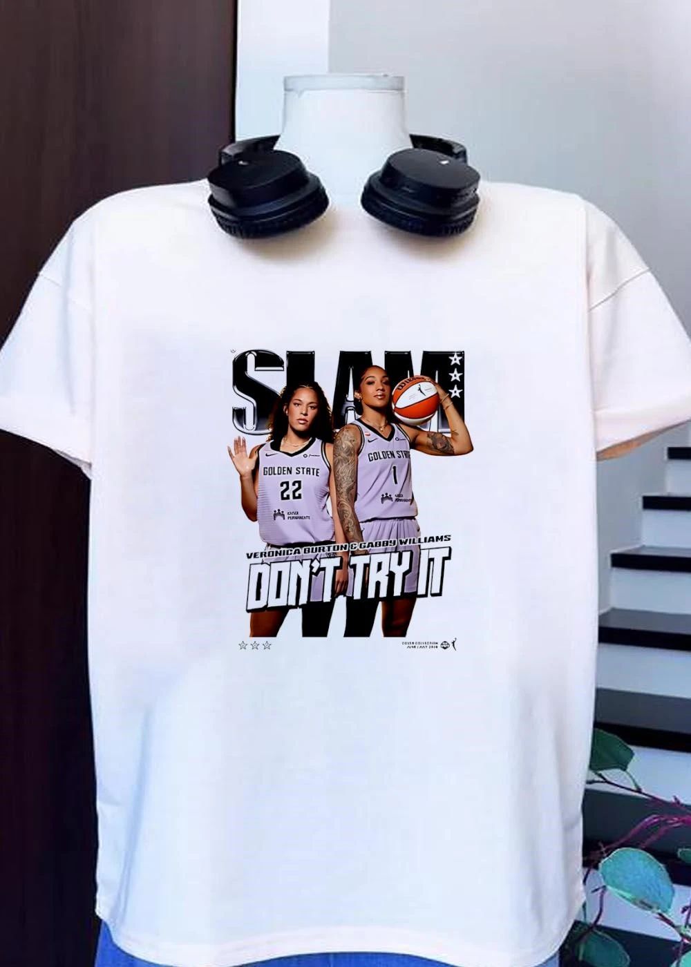 Cover Collection June July 2026 Veronica Burton and Gabby Williams Don’t Try It Golden State T-Shirt