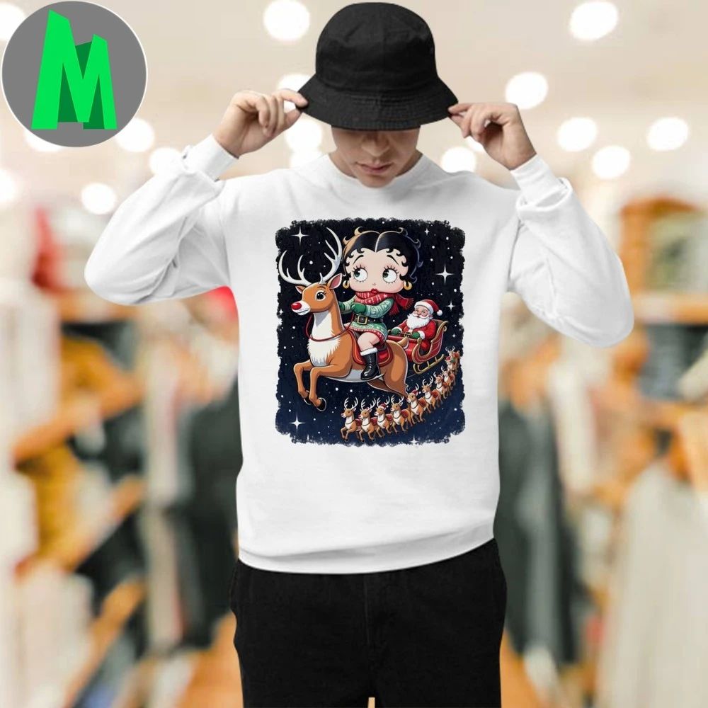 Betty Boop With Rudolph Christmas Shirt