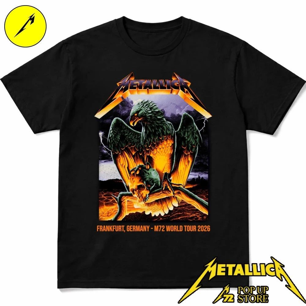 Metallica M72 Frankfurt Eagle Skull T-Shirt – May 24 2026 Deutsche Bank Park Germany – By Max Loeffler