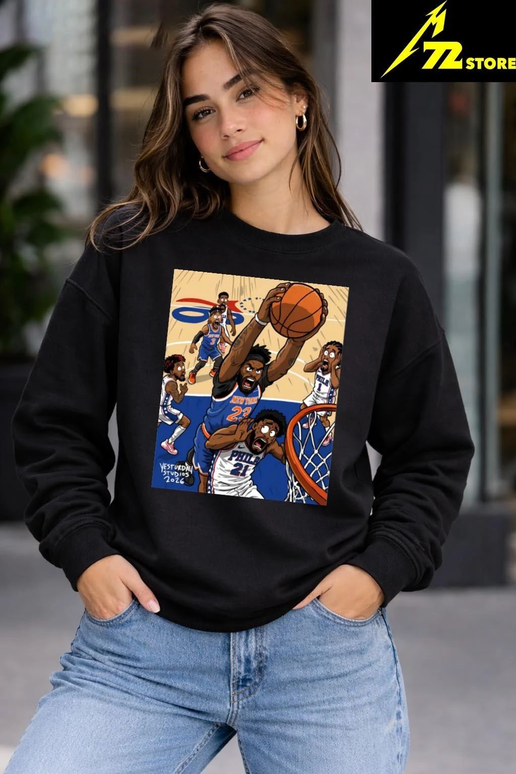 Mitchell Robinson Poster Dunk Joel Embiid Shirt