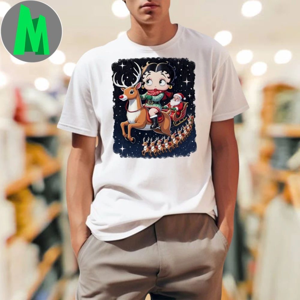 Betty Boop With Rudolph Christmas Shirt