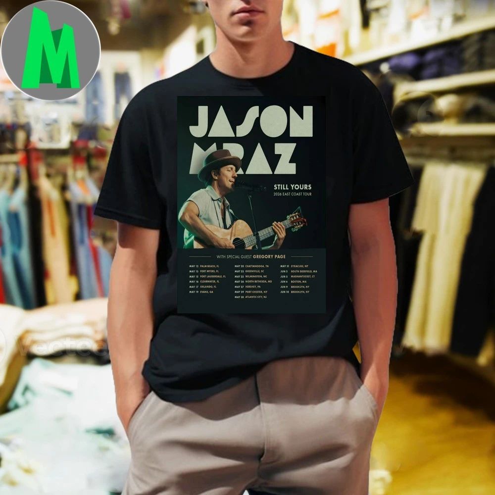 Original Jason Mraz East Coast Tour 2026 Poster Shirt