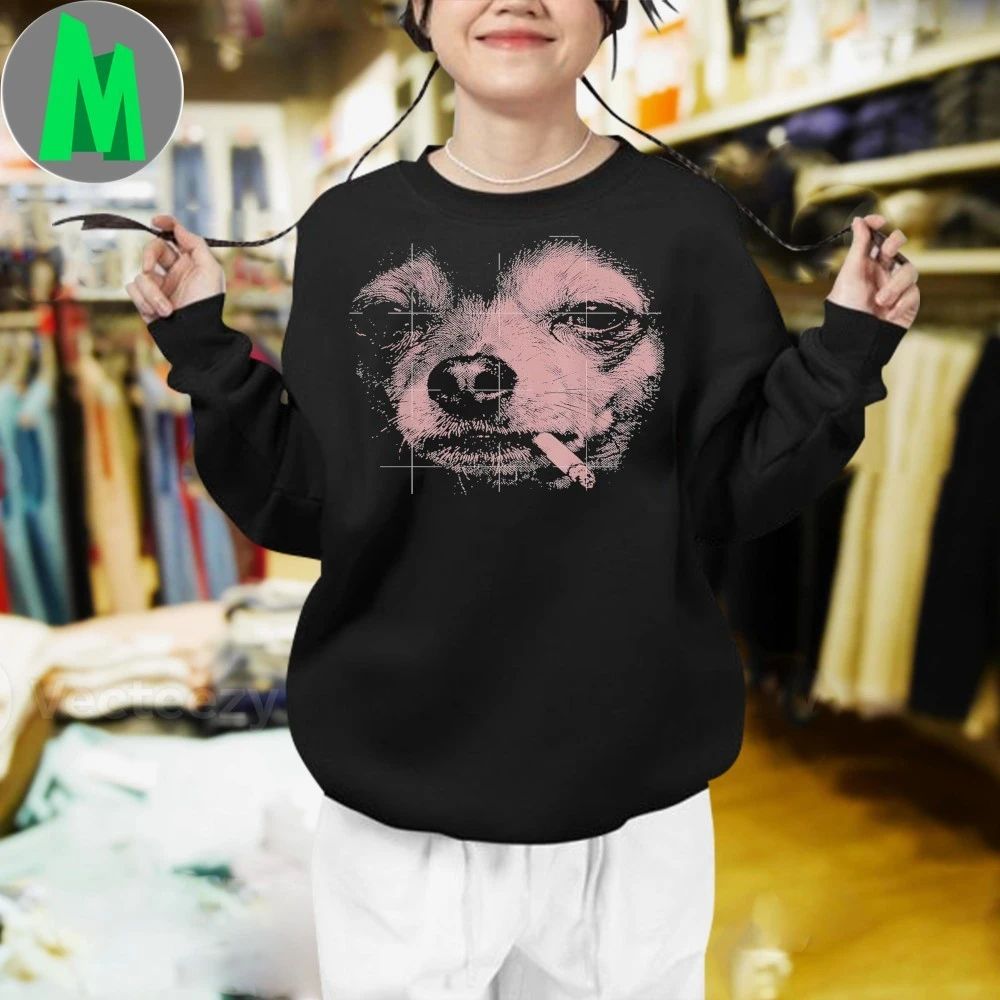 Dog Smoking Cigarette Funny Chihuahua Meme Shirt