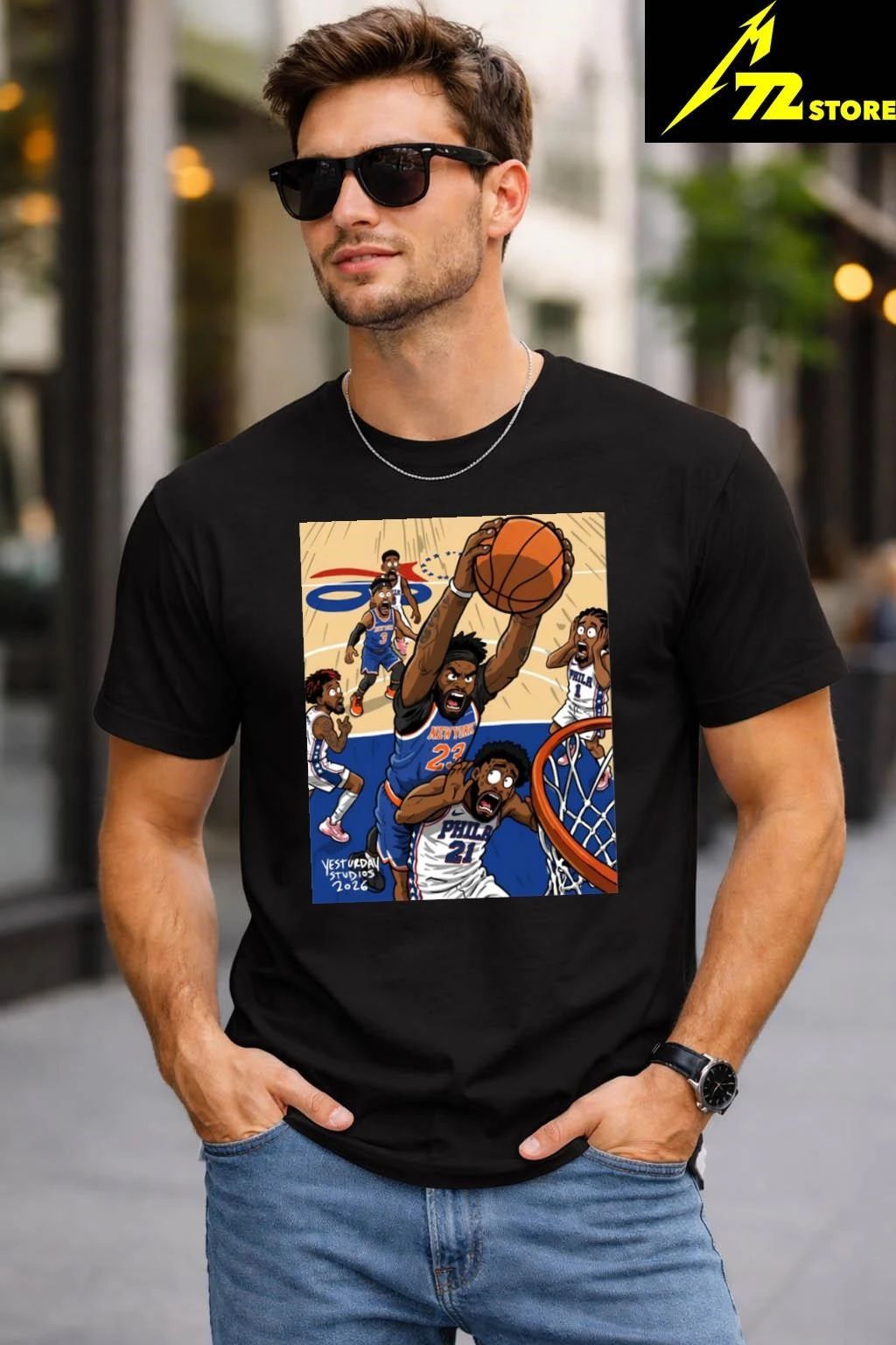 Mitchell Robinson Poster Dunk Joel Embiid Shirt