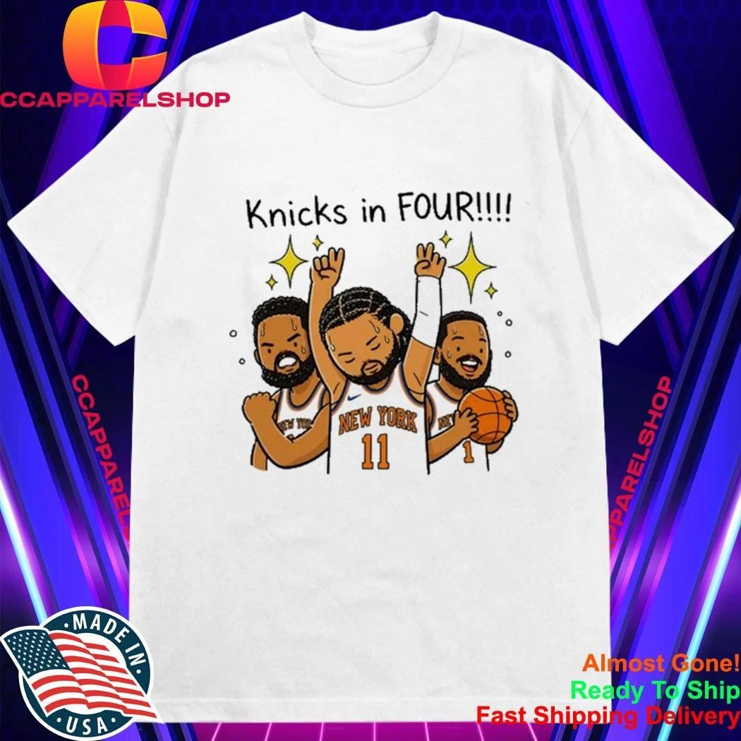 Jalen Brunson Knicks in Four Cartoon Basketball Finals 2026 Shirt