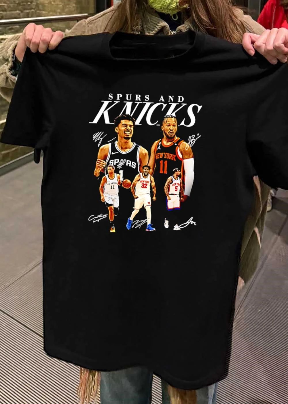 Spurs And Knicks Basketball Players Victor Wembanyama Jalen Brunson shirt