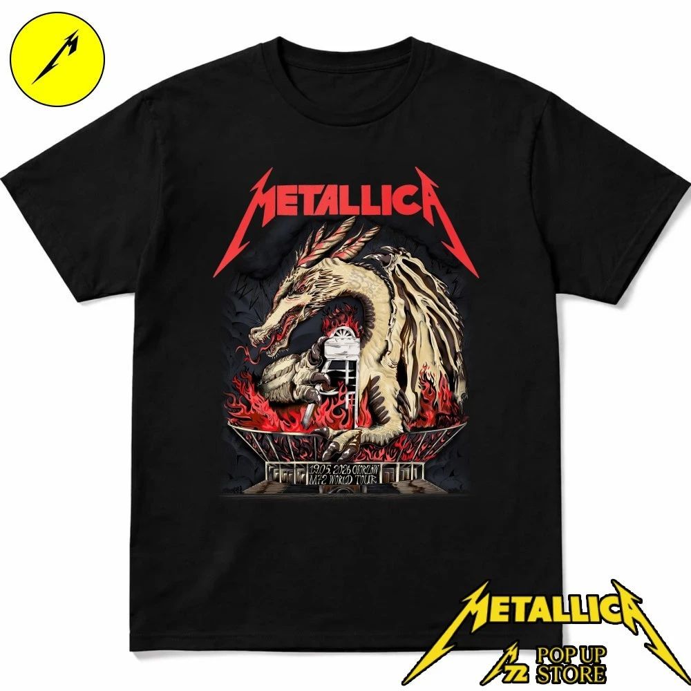 Vintage Metallica Chorzow 2026 Concert Shirt – M72 World Tour Dragon Limited Edition Merch