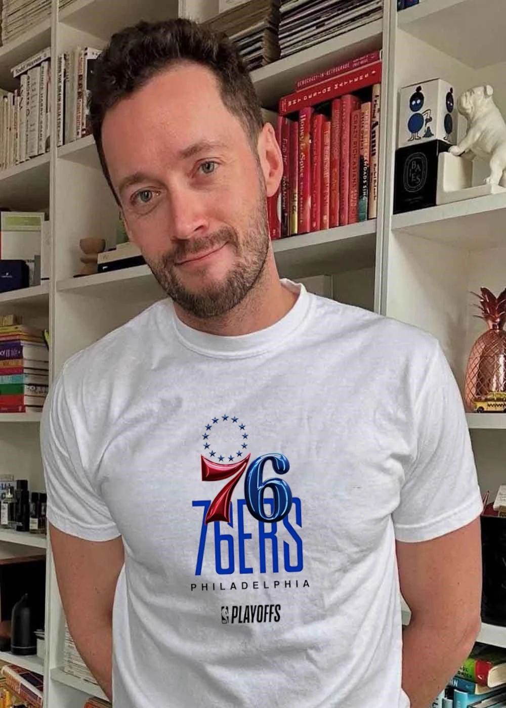 Philadelphia 76ers NBA Playoffs Team Logo White Shirt