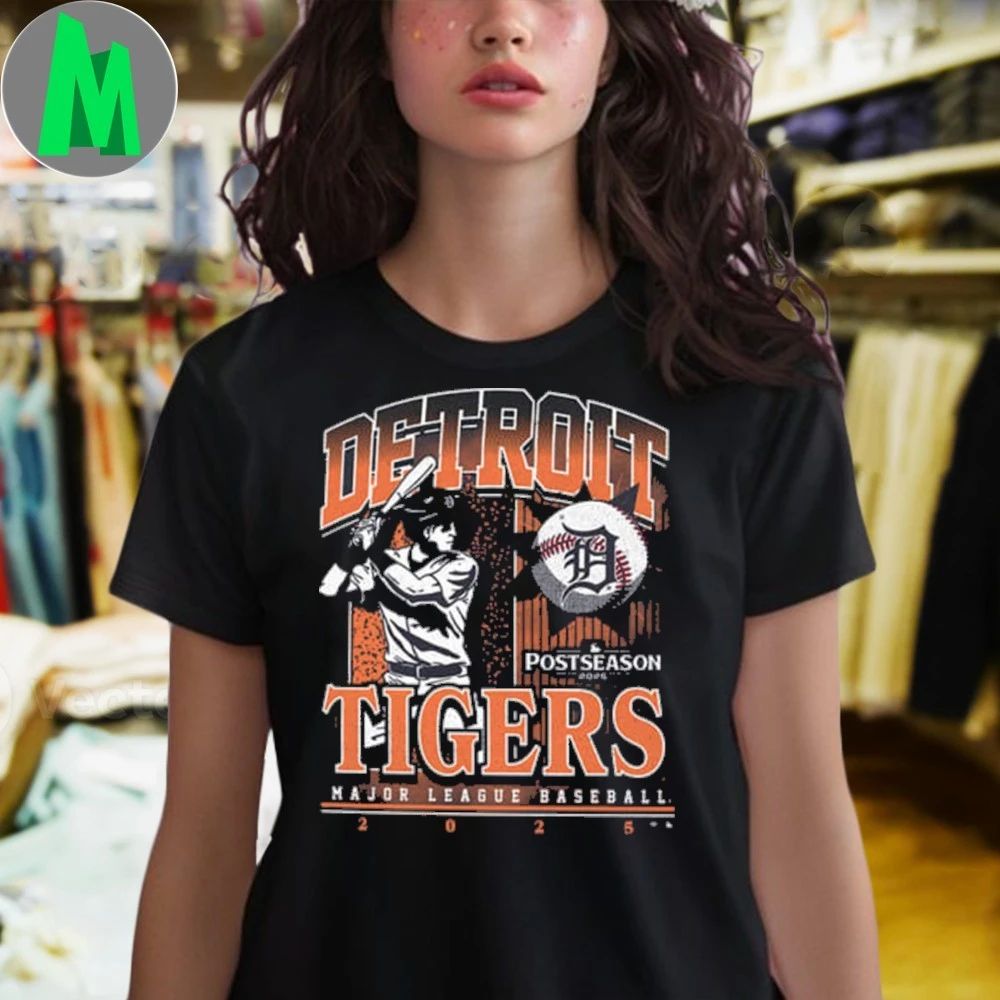 47 Detroit Tigers Navy Blue 2025 Postseason Participant Playoff Franklin Shirt