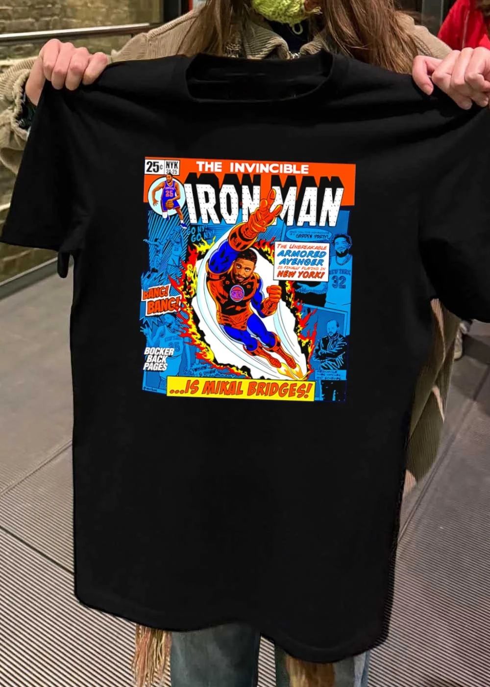 Knicks Fan Art] Mikal Bridges The Invincible Iron Man Garden Party Shirt