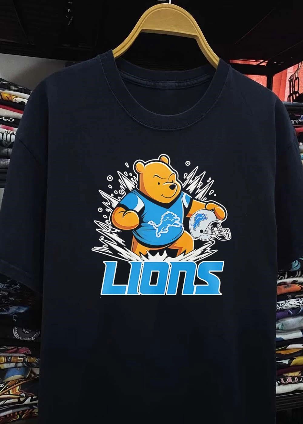 Winnie Pooh Detroit Lions 2024 Helmet Lions Shirt
