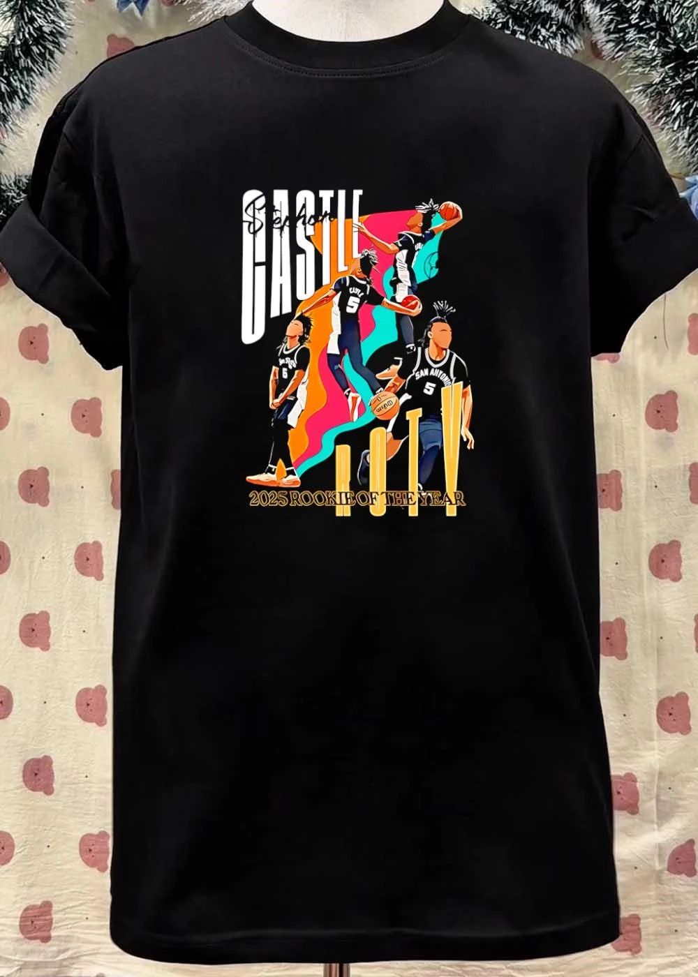 Stephon Castle 2025 ROTY San Antonio Spurs T-Shirt