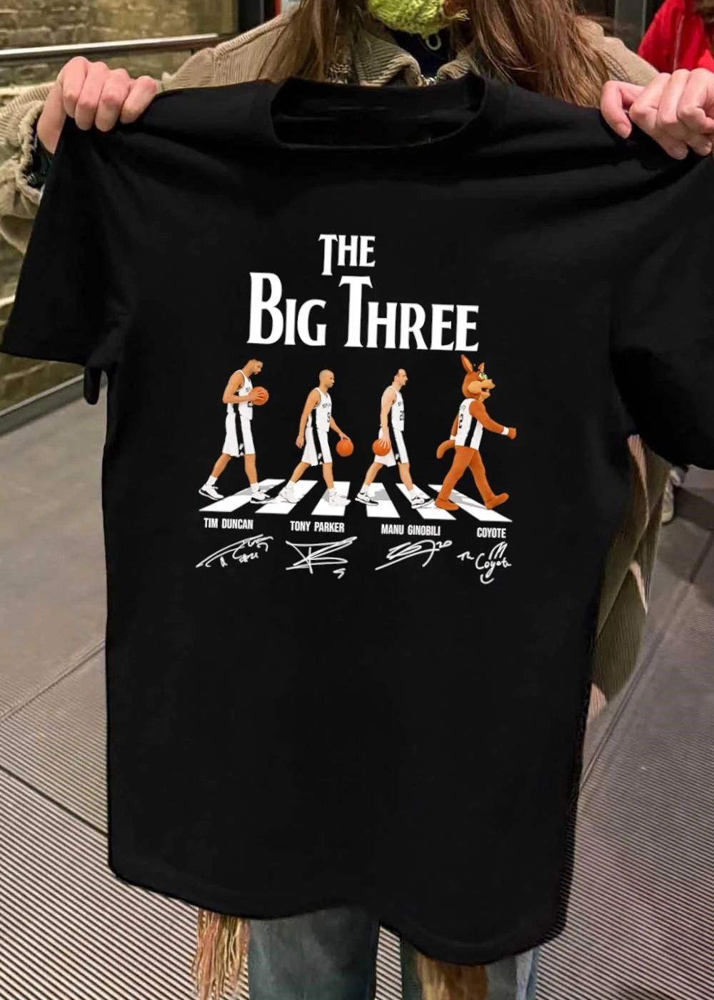 The Big Three Tim Duncan Tony Parker Manu Ginobili Coyote Spurs T-Shirt