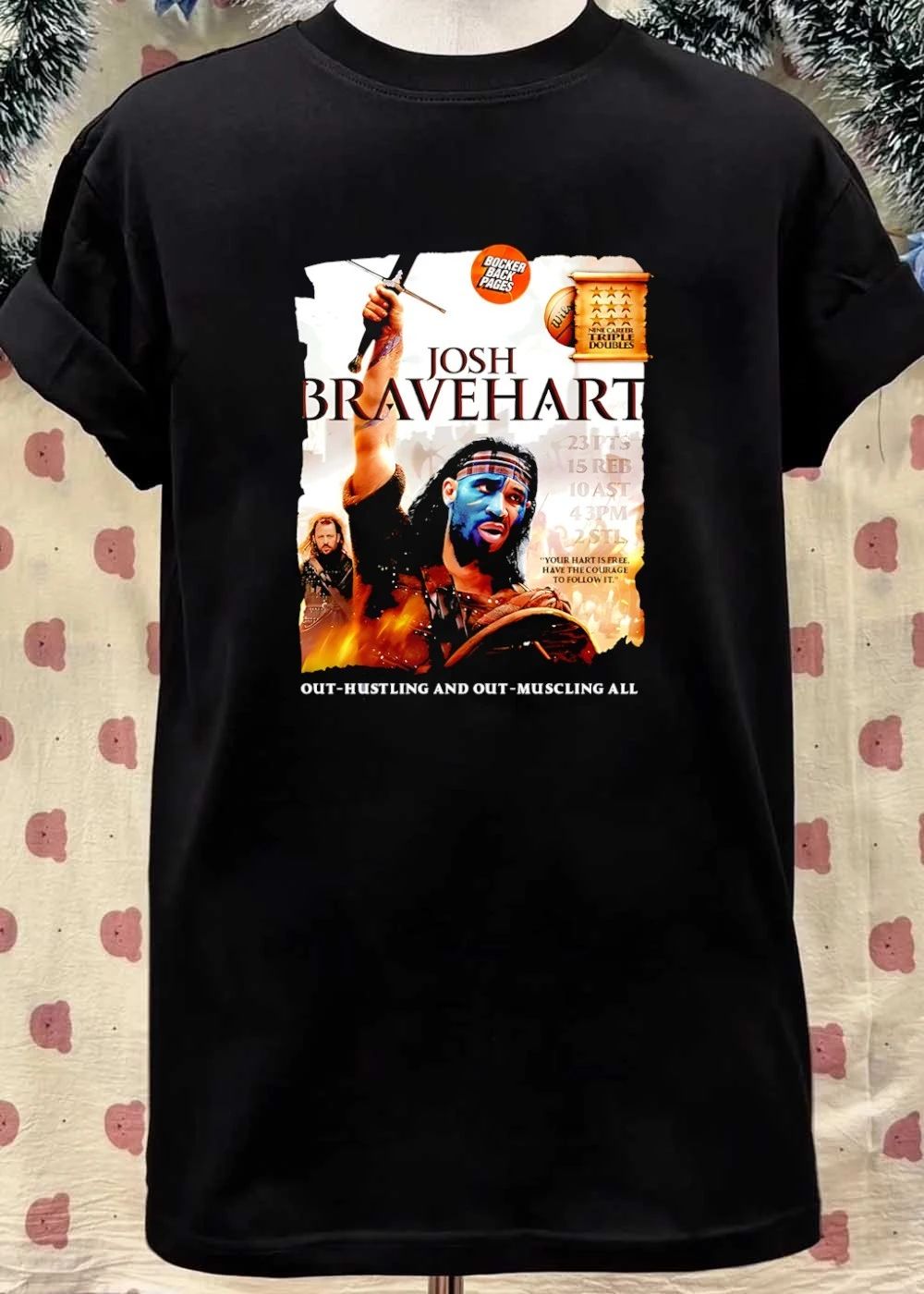 Josh Hart Out-hustling and Out-muscling All 23 PTS 15 REB 10 AST 4 3PM 2 STL Your Hart Is Free Have the Courage to Follow It T-Shirt