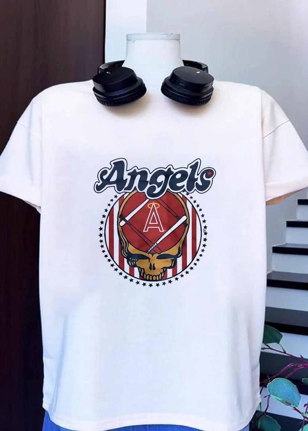 Los Angeles Angels Grateful Dead Steal Your Face Baseball T-Shirt