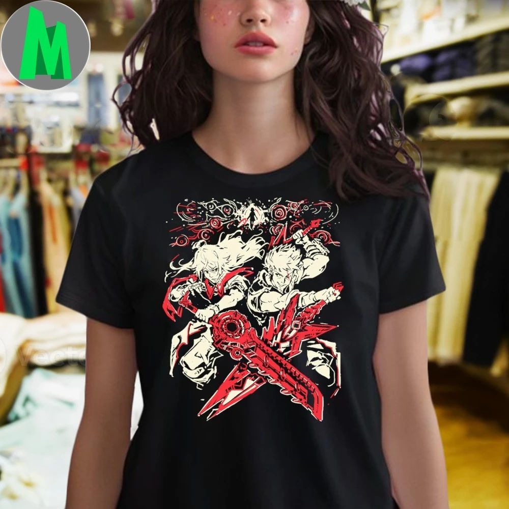 t-shirt featuring fan art inspired by the video game Xenoblade Chronicles, titled It Has To Start With Me
