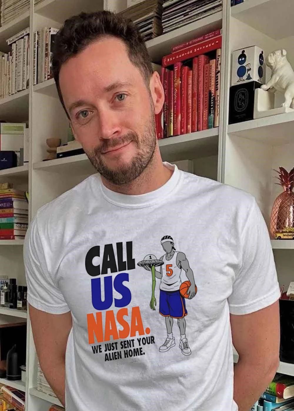 Area MSG Call Us NASA We Just Sent Your Alien Home Basketball Player T-Shirt(1)