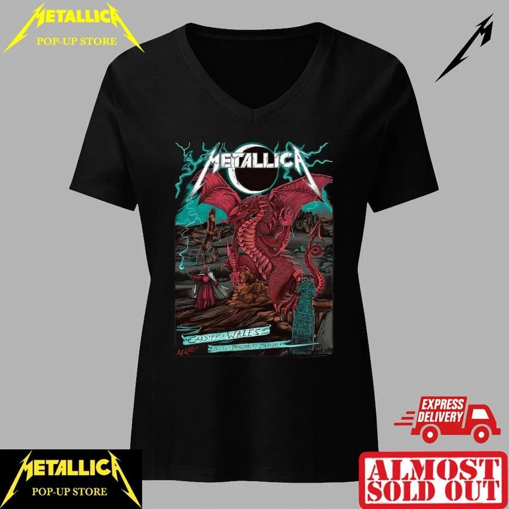 Metallica M72 Cardiff Principality Stadium Red Dragon T-Shirt