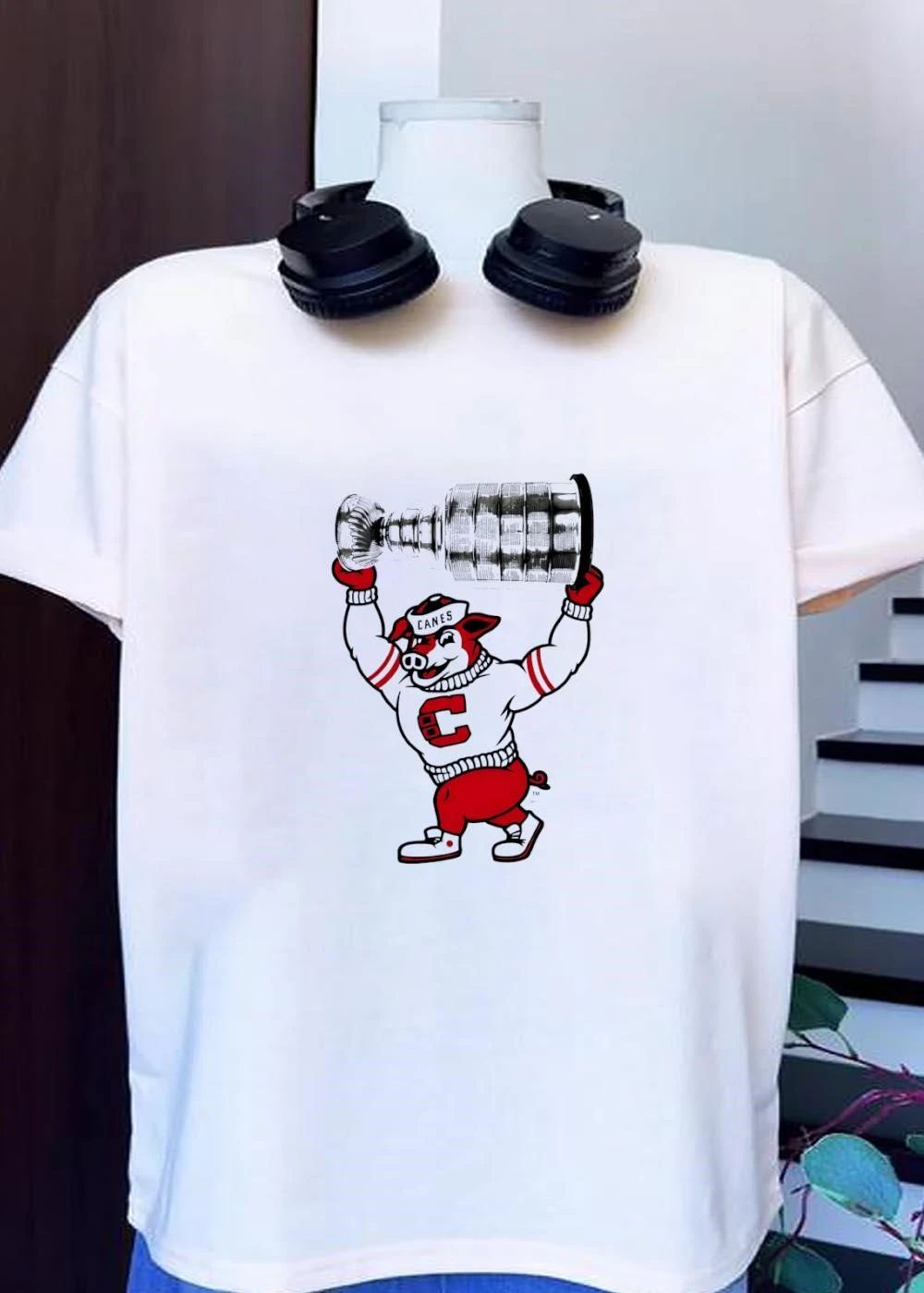 Canes Pig Holding the Stanley Cup Canes C Shirt