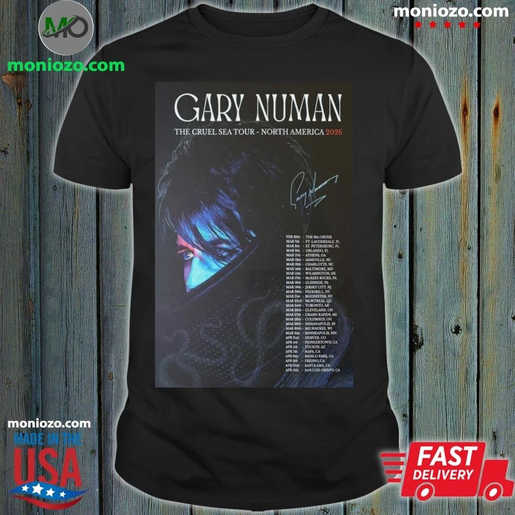 Original Gary Numan SIGNED 2026 Tour The Cruel Sea Poster Shirt – Best Gift for Music Fans