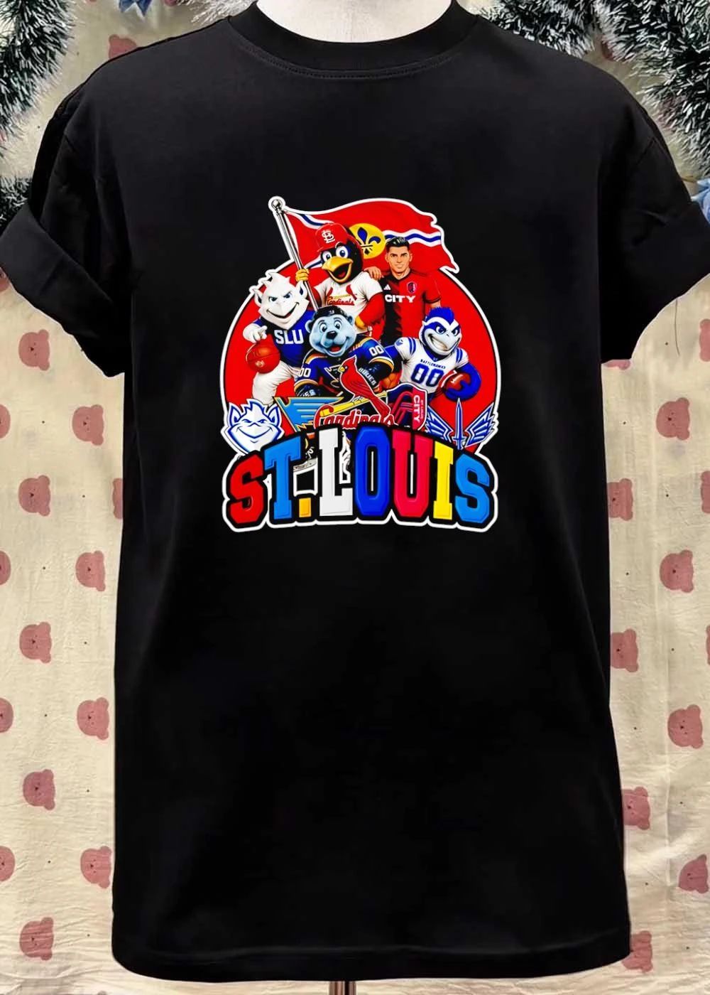 St. Louis Cardinals Blues City SC BattleHawks SLU Mascots Player City Flag shirt