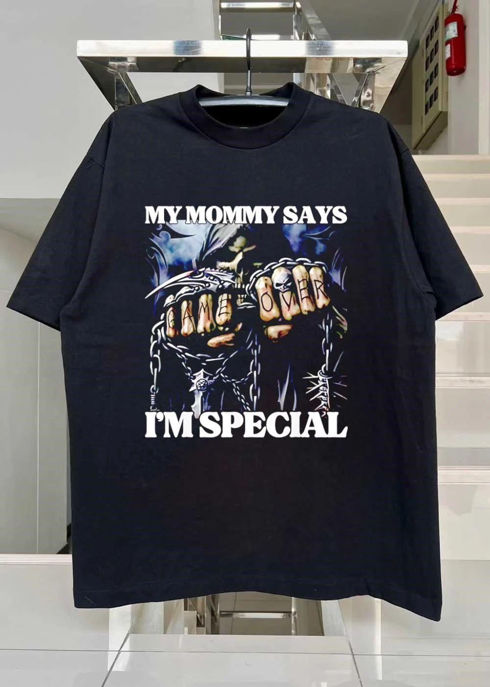 Grim Reaper Skull My Mommy Says I’m Special Game Over shirt