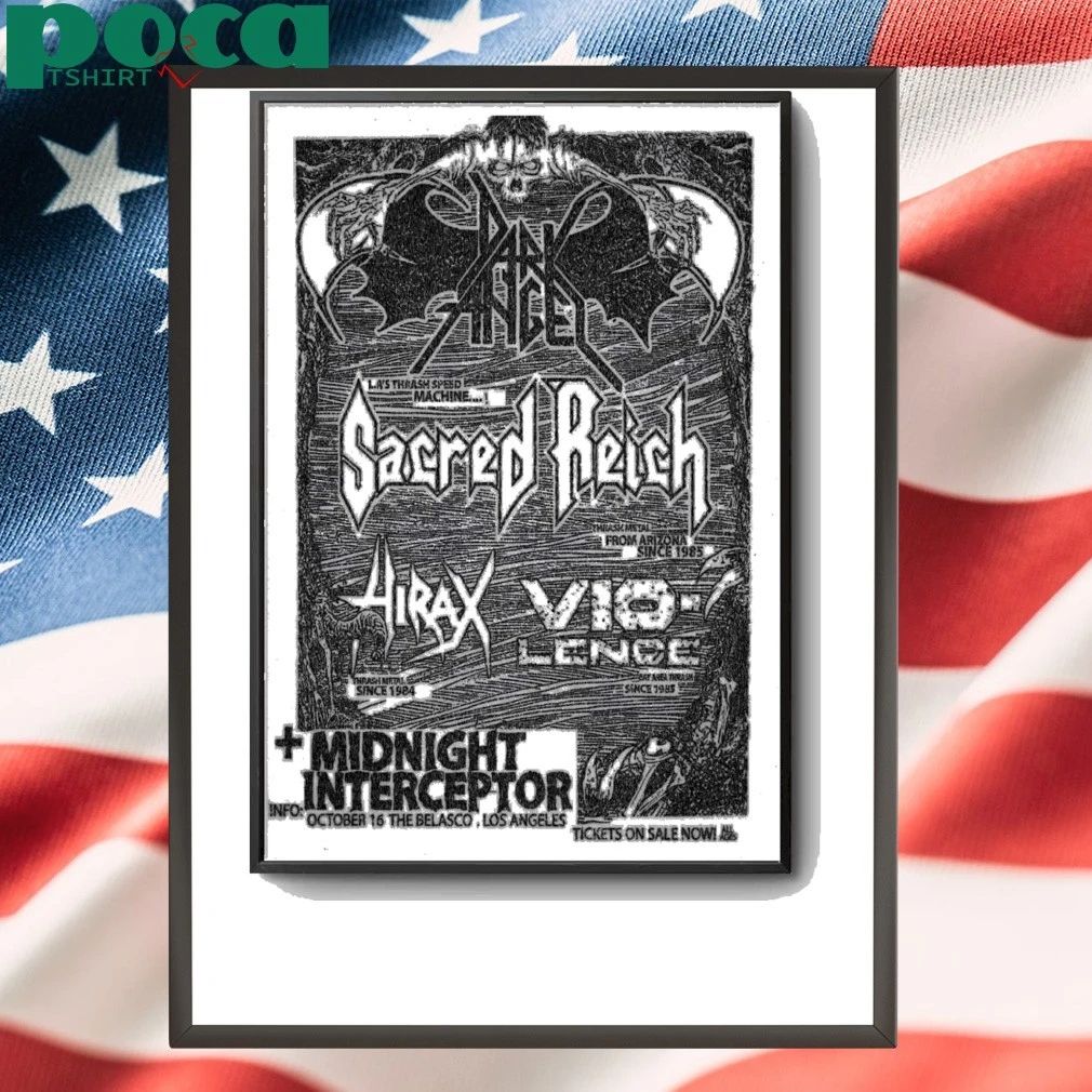 Sacred Reich Oct 16 2025 The Belasco in Los Angeles CA Poster shirt