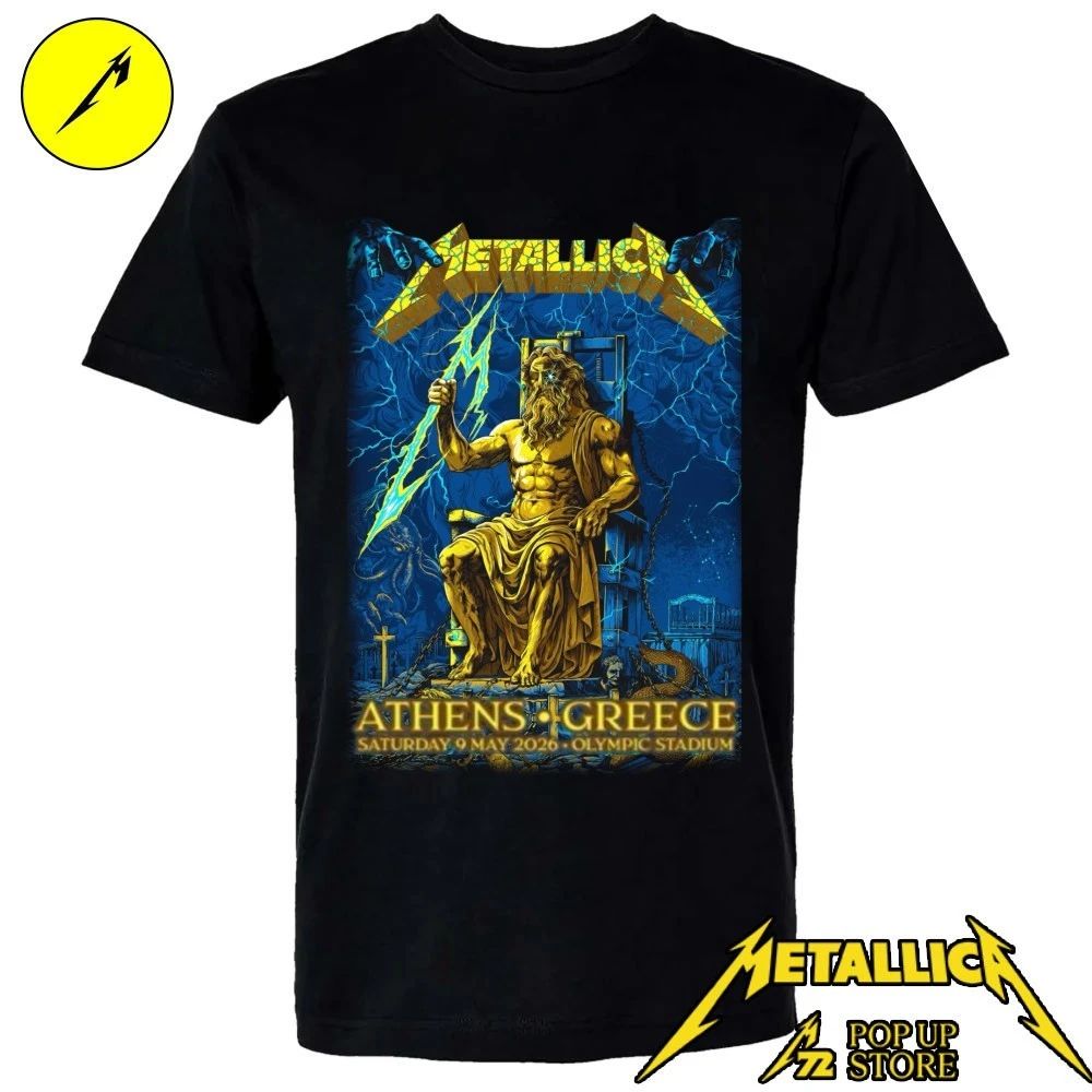Metallica M72 Athens Greece 2026 Limited Edition Show Poster At Olympic Stadium On 9 May 2026 Zeus The King Of Gods Shirt