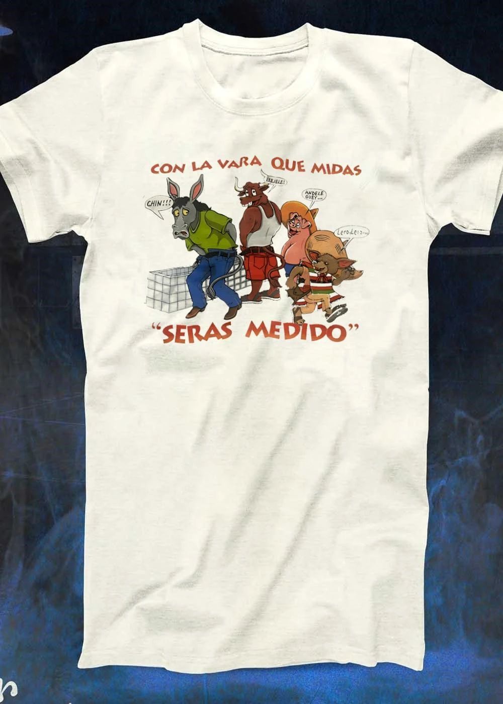 Con La Vara Que Midas Seras Medido Donkey Bull Pig Chihuahua Shirt