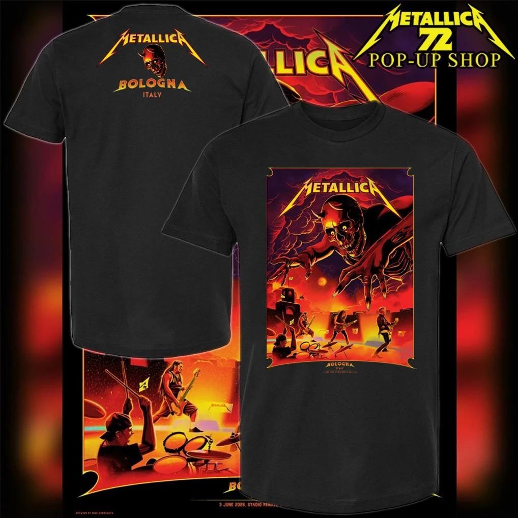 Metallica M72 Bologna, Italy 2026 Art by Nino Cammarata Pop-Up Shop T-Shirt