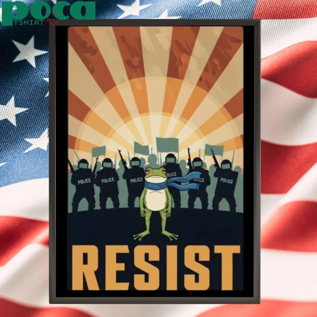 Resist Portland Frog 2025 Sunset T-shirt