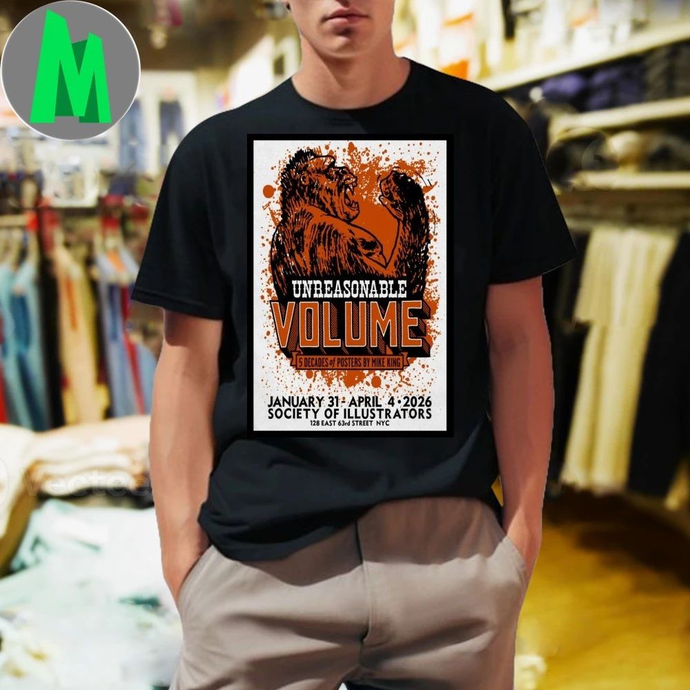 Original Five Decades of Posters by Mike King Society of Illustrators T-Shirt
