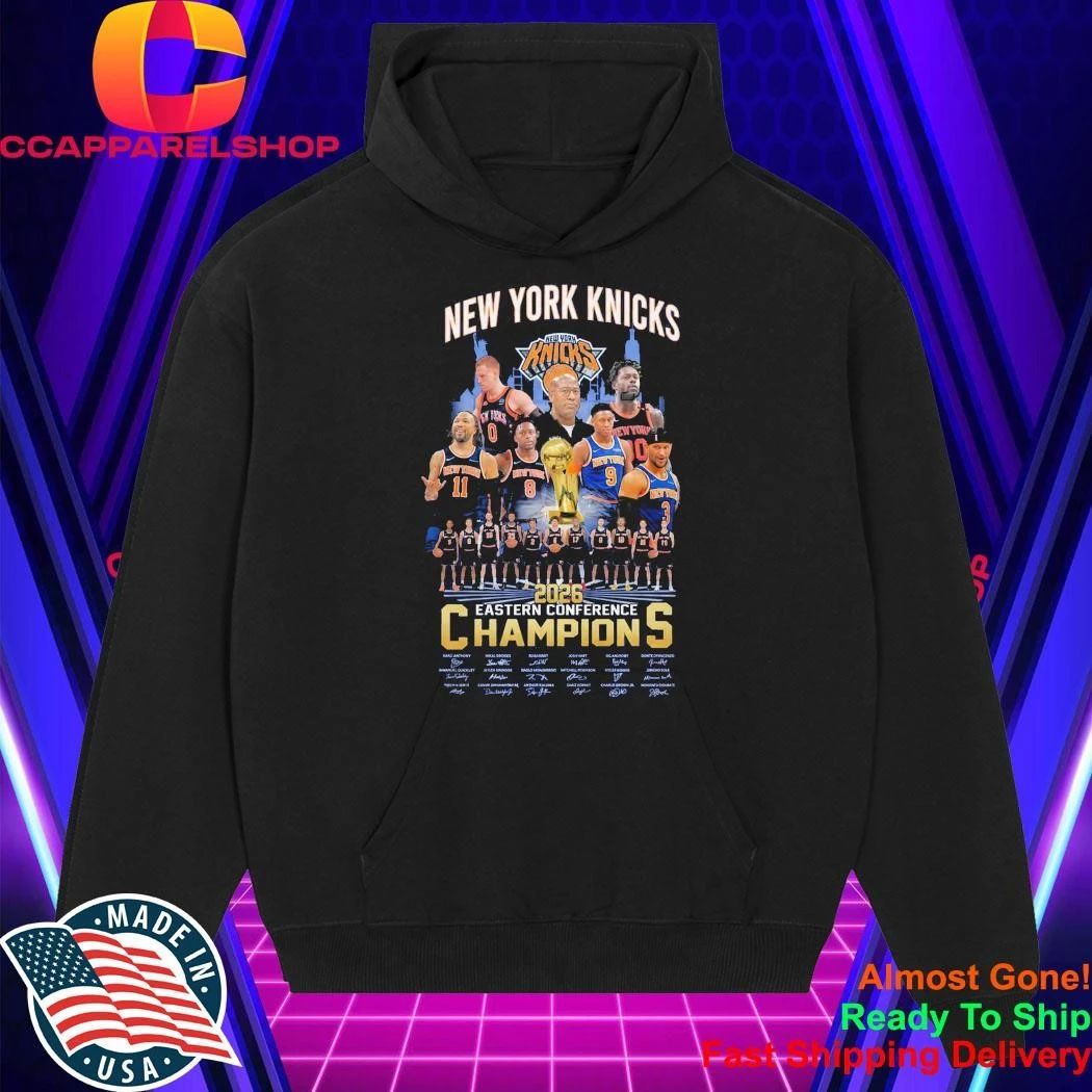 NY Knicks 2026 Eastern Conference Champions Roster Signatures Shirt