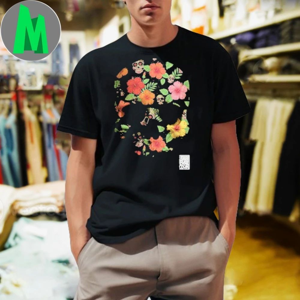 Original Black Hibiscus AF Skull Shirt