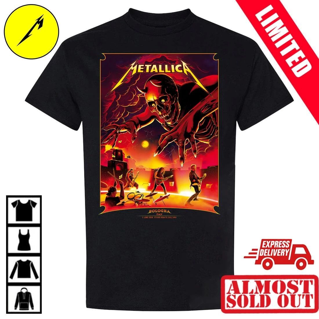 Metallica M72 Bologna Italy 2026 Nino Cammarata Demon T-Shirt