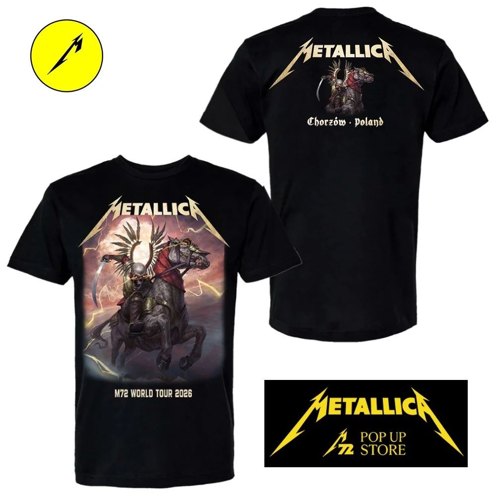 Metallica M72 World Tour Chorzów Stadion Śląski Limited-Edition Pop-Up Merchandise Vintage Style Shirt