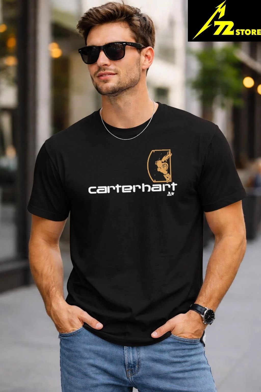 Carter Hart Vegas Goalie Logo Shirt
