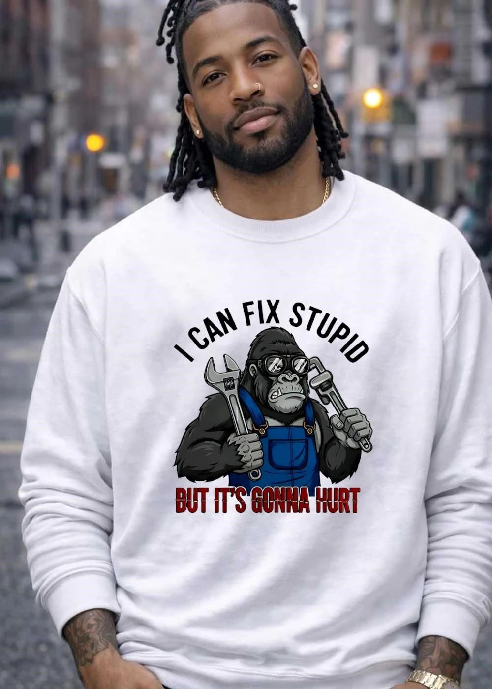 I Can Fix Stupid But It’s Gonna Hurt Gorilla Mechanic shirt