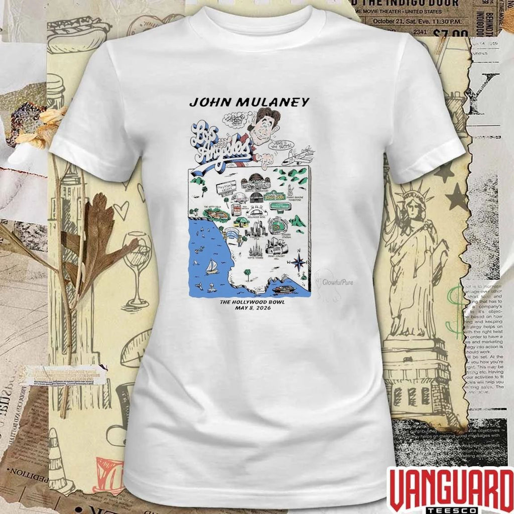 John Mulaney Los Angeles Map The Hollywood Bowl Live Event May 8 2026 t-shirt