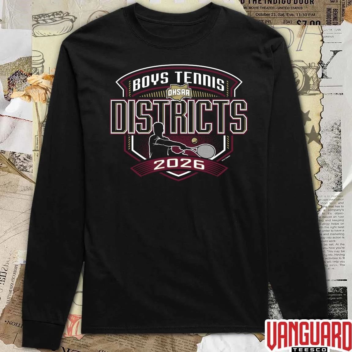 2026 OHSAA Boys Pop-up Shop Tennis Districts Logo t-shirt