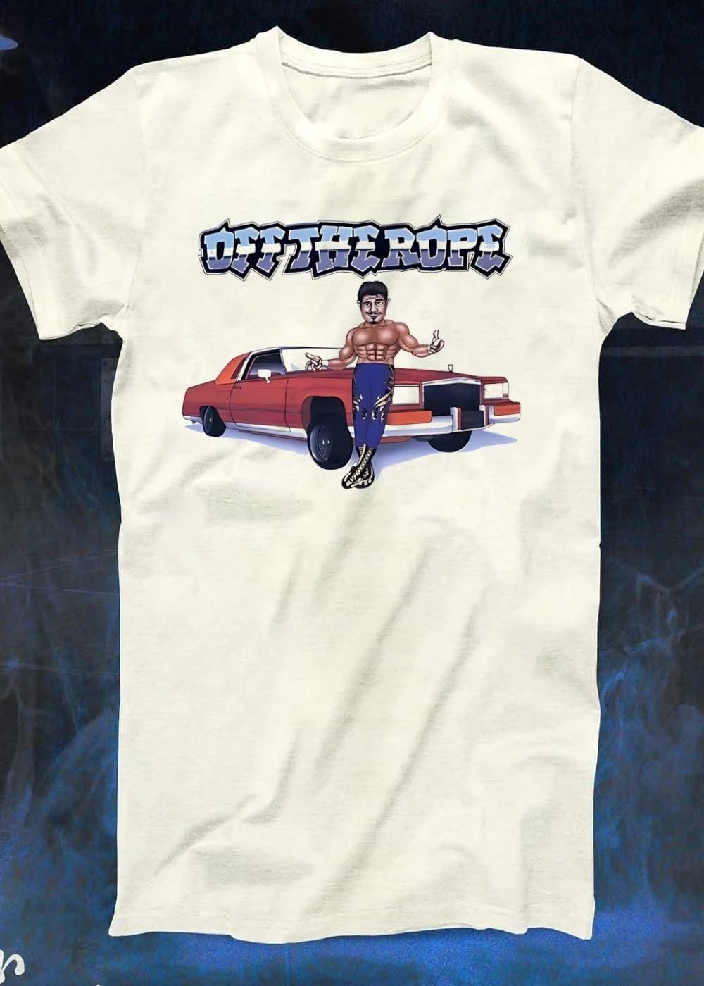 Off the Rope Wrestler Leaning on a Red Classic Car T-Shirt