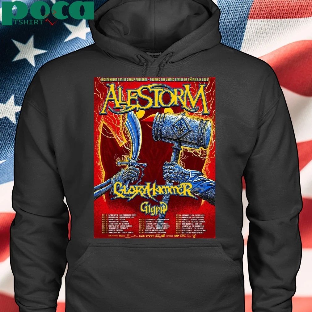Alestorm Touring The United States Of America In 2025 Schedule Cities Dates Home Decor Poster T-shirt