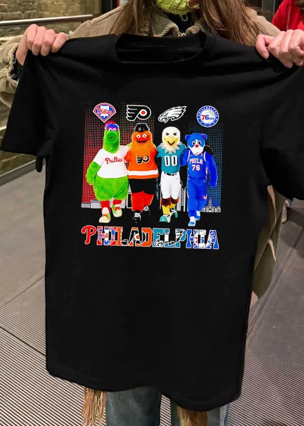 Philadelphia Sports Mascots Phillie Phanatic Gritty Swoop Hip Hop shirt