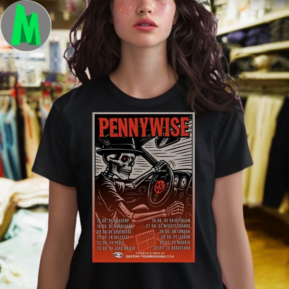 Original Pennywise Uk Tour 2026 Poster Shirt