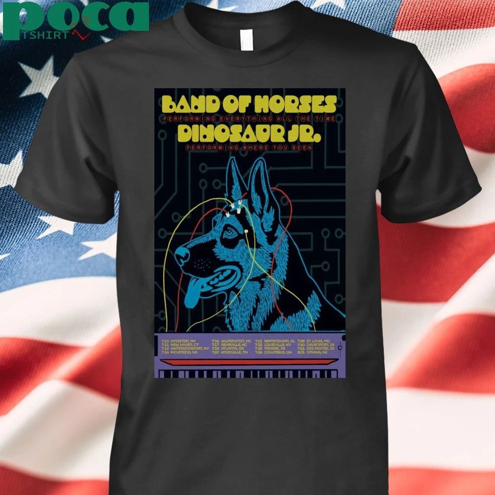 Dinosaur Jr. and Band of Horses Tour July 2026 Poster T-shirt