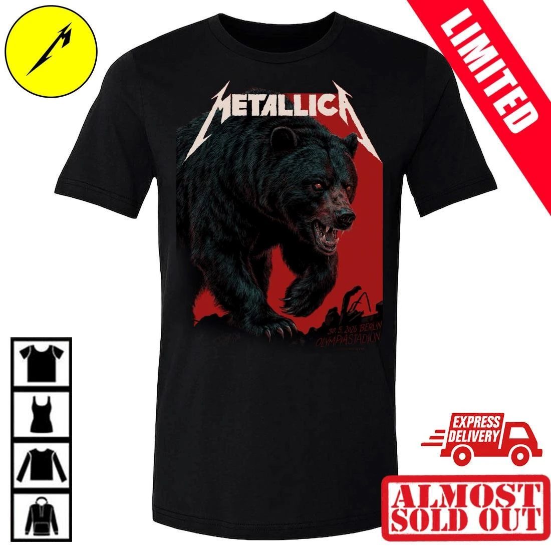 Metallica Berlin 2026 Poster Print Graphic T-Shirt Philip Janta
